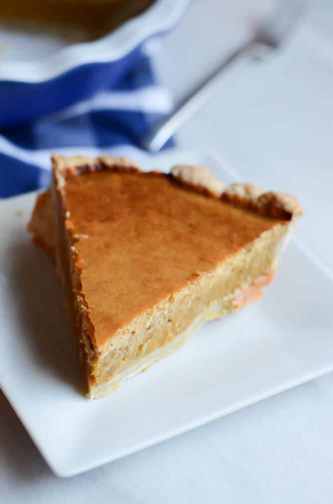 Cream Cheese-y Pumpkin Pie | CaliGirlCooking.com