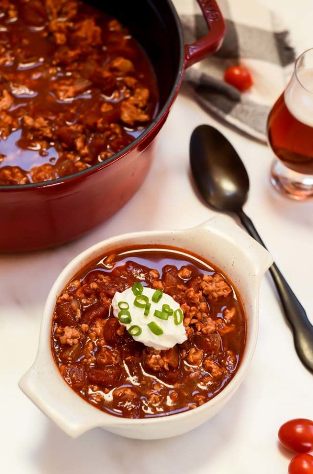 This easy recipe for my Dad's Sweet 'n' Spicy Chili makes the perfect cold weather meal, the ultimate comfort food!