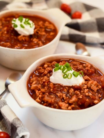 This easy recipe for my Dad's Sweet 'n' Spicy Chili makes the perfect cold weather meal, the ultimate comfort food!