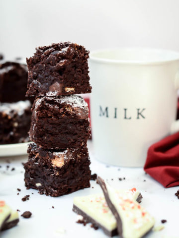 These addicting Peppermint Bark Brownies are the perfect holiday dessert to cap off any meal!