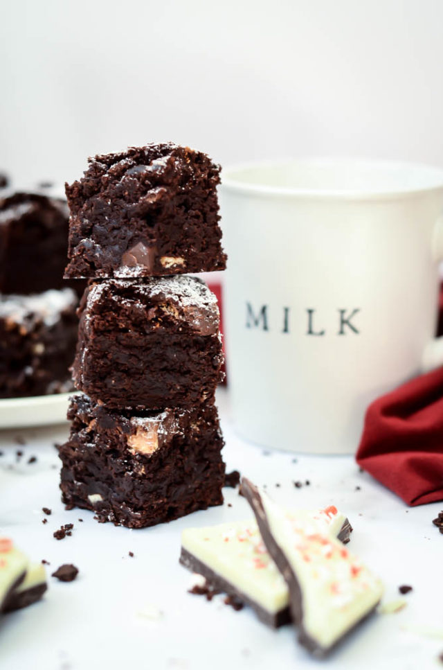 These addicting Peppermint Bark Brownies are the perfect holiday dessert to cap off any meal!