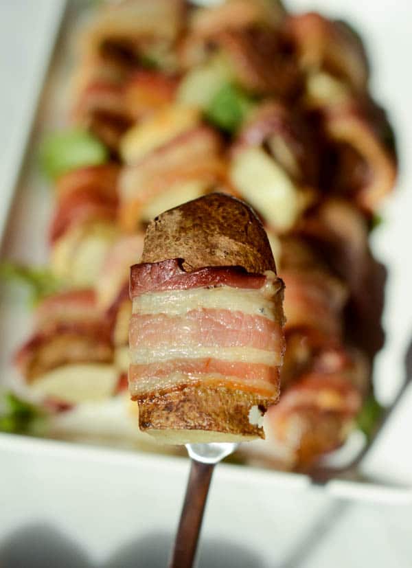 Bacon-Wrapped Potato Wedges with Cheddar & Mustard | CaliGirl Cooking