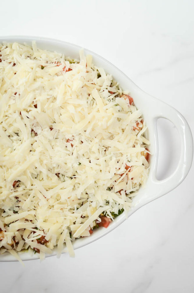 The fifth and final layer of Italian 5-Layer Dip is a sprinkle of cheese.