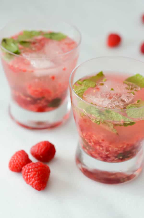 Raspberry-Mint Gin Smash | CaliGirl Cooking