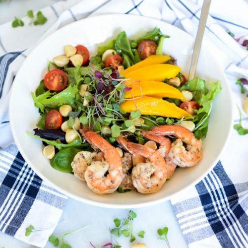 Mango Shrimp Salad with Champagne Vinaigrette - CaliGirl Cooking
