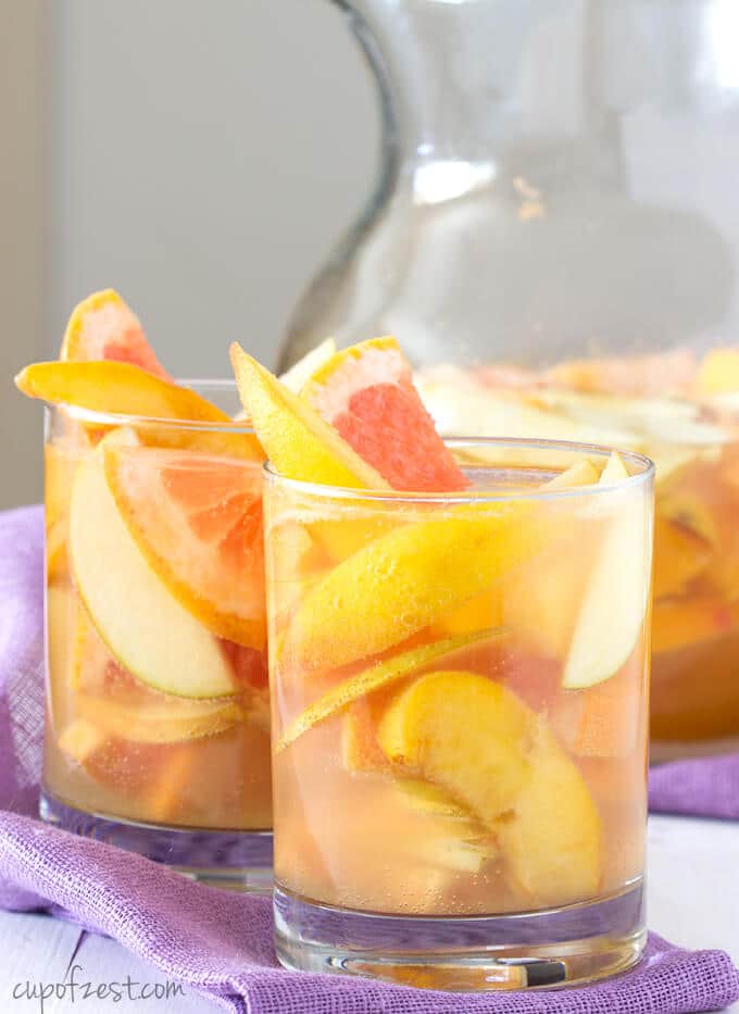 Peach Grapefruit Sangria | Top 10 Memorial Day Cocktails from CaliGirl Cooking