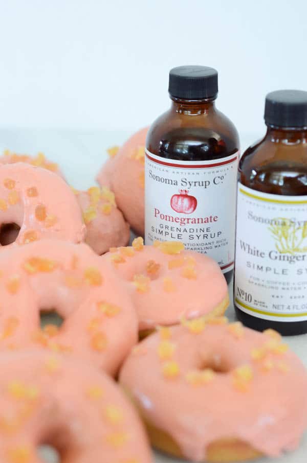 Vanilla-Ginger Doughnuts with Pomegranate Glaze | CaliGirl Cooking