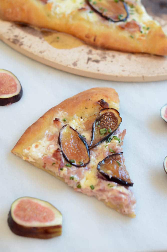 Fresh Fig, Prosciutto and Burrata Pizza with Truffle Honey | CaliGirl Cooking