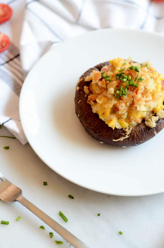 Scrambled Egg & Sausage Stuffed Portobello Mushrooms | CaliGirl Cooking