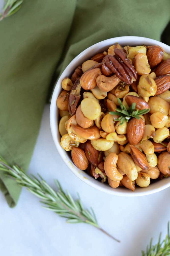 Curry-Rosemary Roasted Mixed Nuts | CaliGirl Cooking