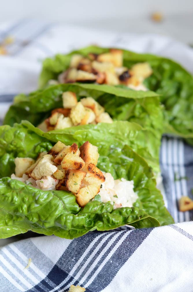 Lobster Roll Lettuce Wraps with Brioche Crumbles | CaliGirl Cooking