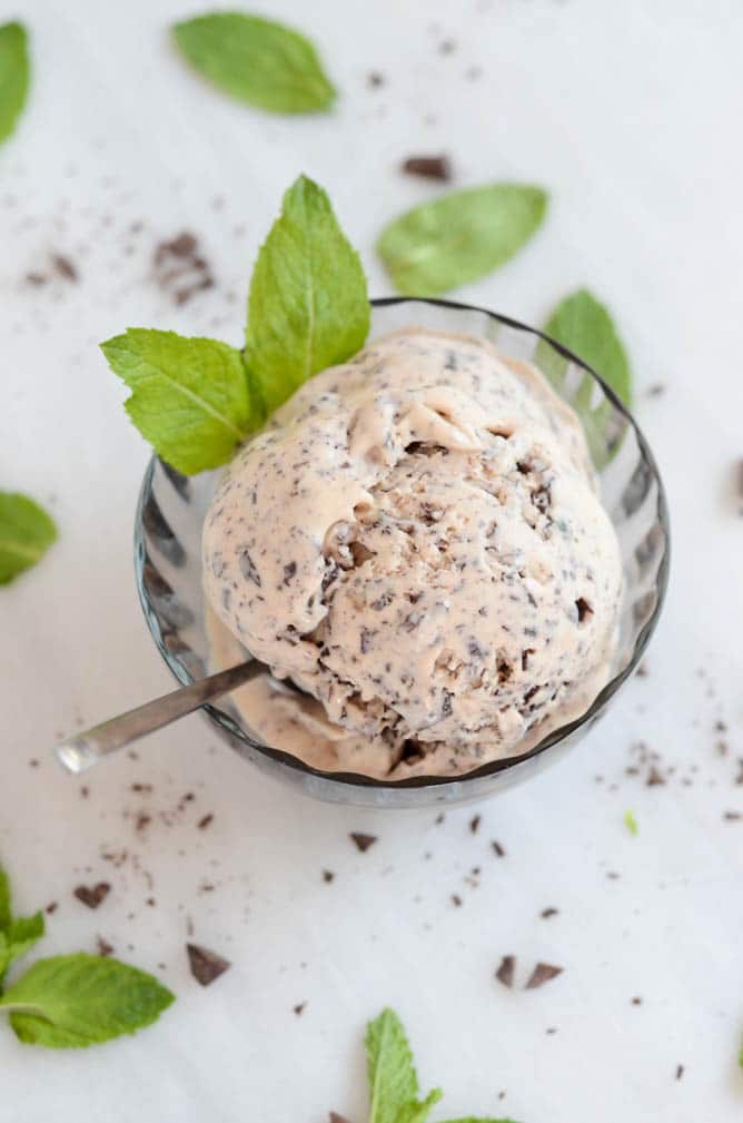 Fresh Mint Dark Chocolate Chip Ice Cream | CaliGirl Cooking
