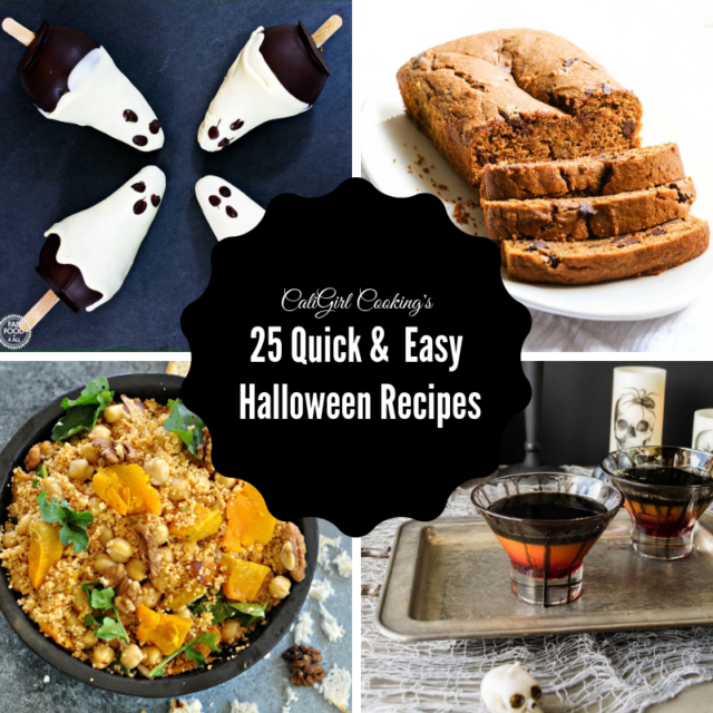 Quick and easy breakfast, lunch, dinner, cocktail and dessert ideas for Halloween!