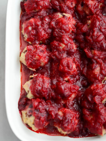 Turkey Cranberry Meatballs with Cranberry, Orange and Maple Glaze | CaliGirlCooking.com