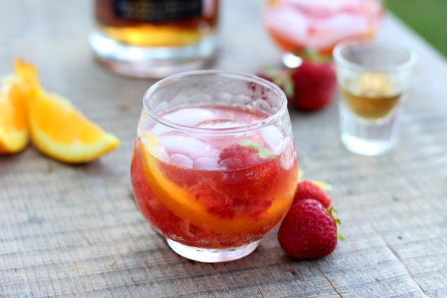 Strawberry Old-Fashioned | 21 Valentine's Day Cocktails and Mocktails on CaliGirlCooking.com