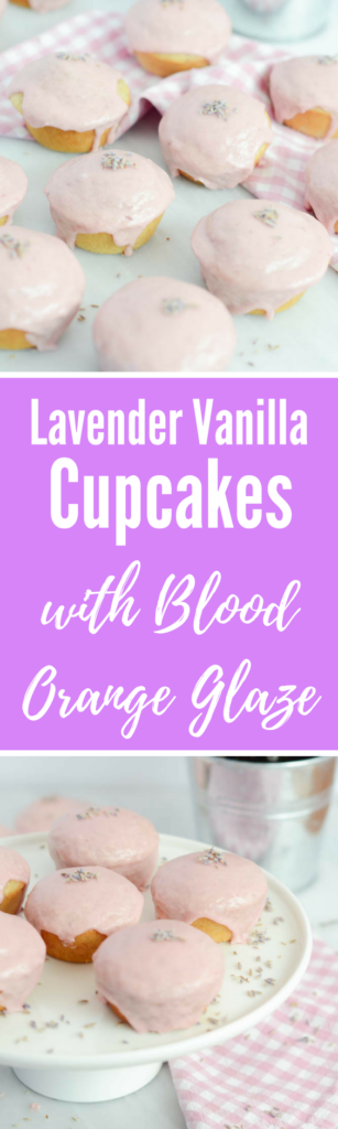 Lavender Vanilla Cupcakes with Blood Orange Glaze | CaliGirlCooking.com