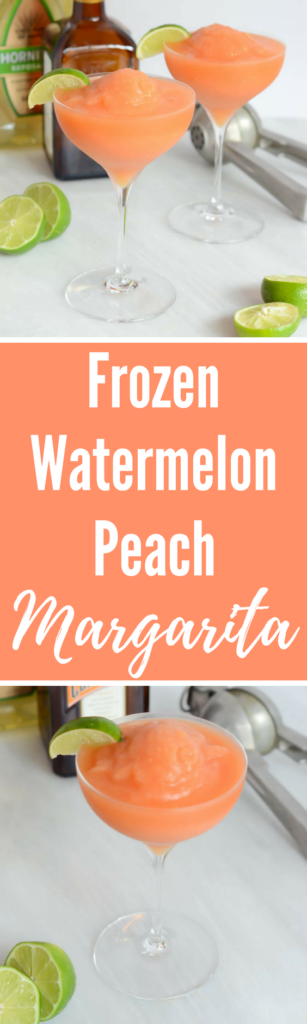 Frozen Watermelon Peach Margarita | CaliGirlCooking.com