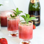 Minty Watermelon Strawberry Refresher | CaliGirlCooking.com - The perfect cocktail OR mocktail for late spring celebrations like Mother's Day and Memorial Day.