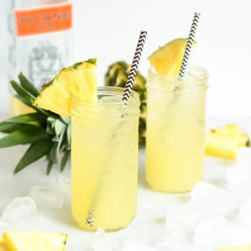 A refreshing Pineapple Orgeat Fizz that can be made with or without alcohol. The perfect drink for summer!