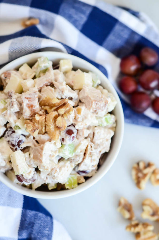 Protein-Packed Healthy Chicken Waldorf Salad is the perfect quick-and-healthy lunch for any day of the week.