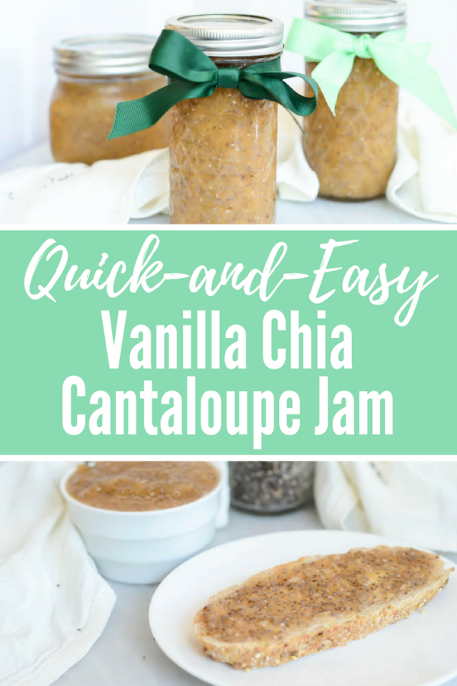 Quick-and-Easy Vanilla Chia Cantaloupe Jam | CaliGirlCooking.com