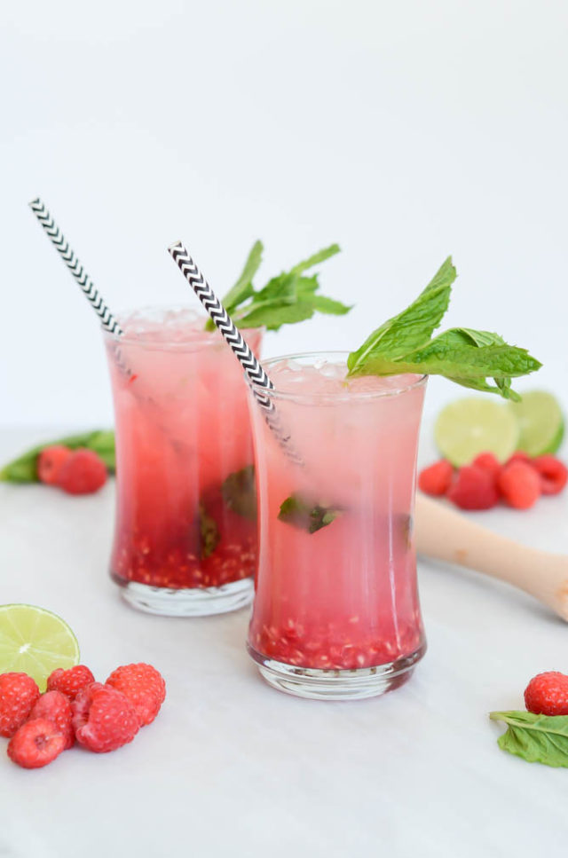This Fresh Raspberry Mint Limeade is the perfect thirst-quencher for summer! Add vodka for a boozy twist.