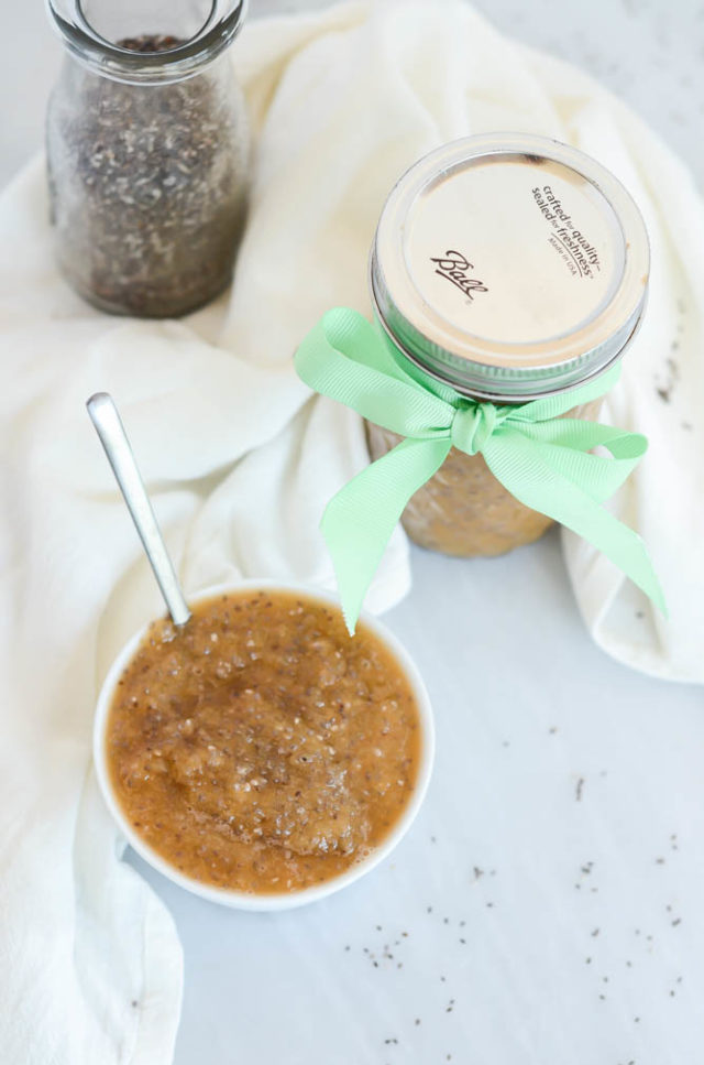 A dish of Quick-and-Easy Vanilla Chia Cantaloupe Jam at the ready is the perfect addition to your breakfast spread!