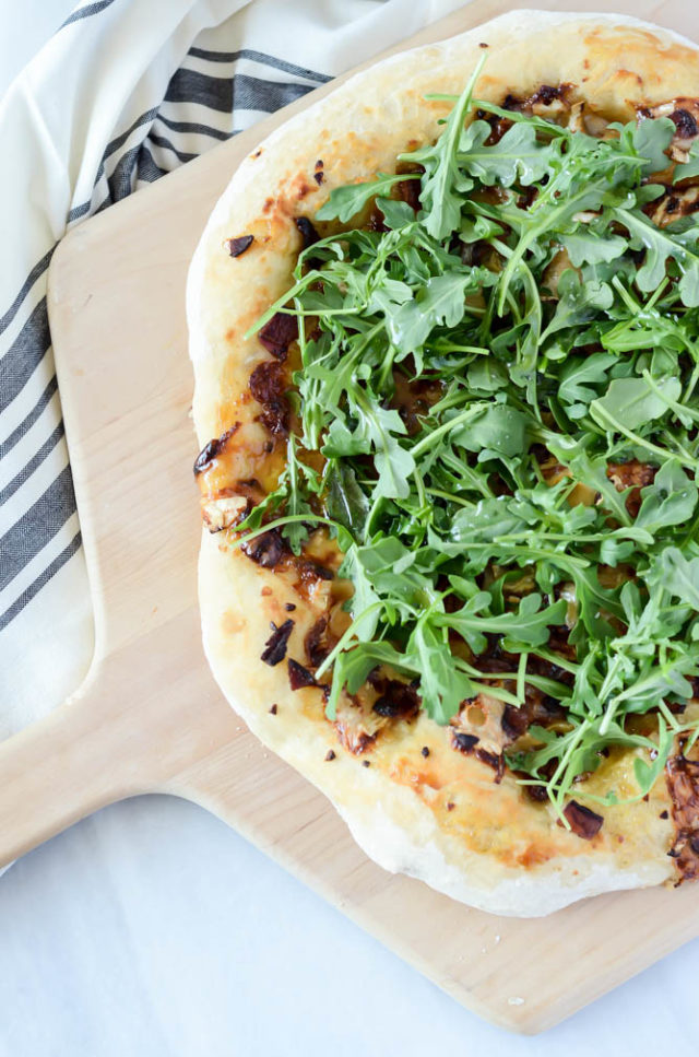 No one will be able to resist this Bacon and Goat Brie Pizza with Vanilla Passion Fruit Jam!
