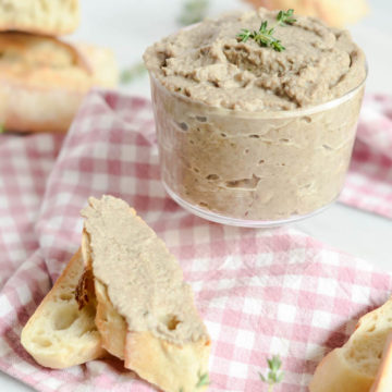 A fresh baguette is the perfect accompaniment to this Creamy Mushroom Pate.