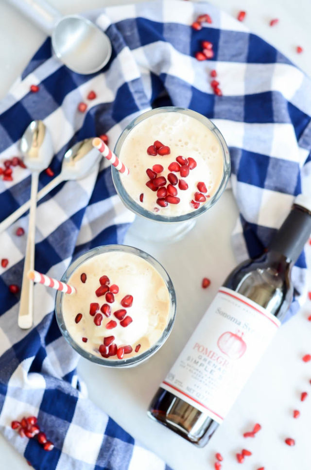 Fresh pomegranate arils are the perfect topping for these super-easy Pomegranate Soda Ice Cream Floats.