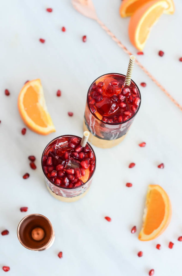 Citrus, Pomegranate and Cherry Kombucha Punch is the perfect batch mocktail for the holiday season.