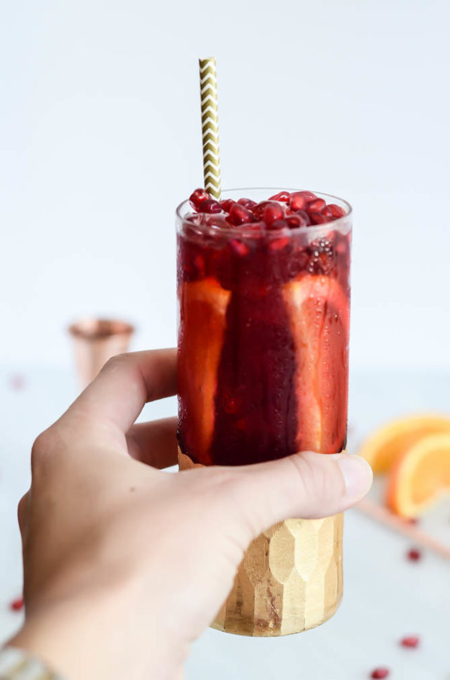 Cheers to the weekend with a glass of Citrus, Pomegranate and Cherry Kombucha Punch!