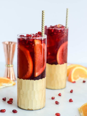 This Citrus, Pomegranate and Cherry Kombucha Punch is the perfect non-alcoholic batch drink to serve a crowd during the holidays.