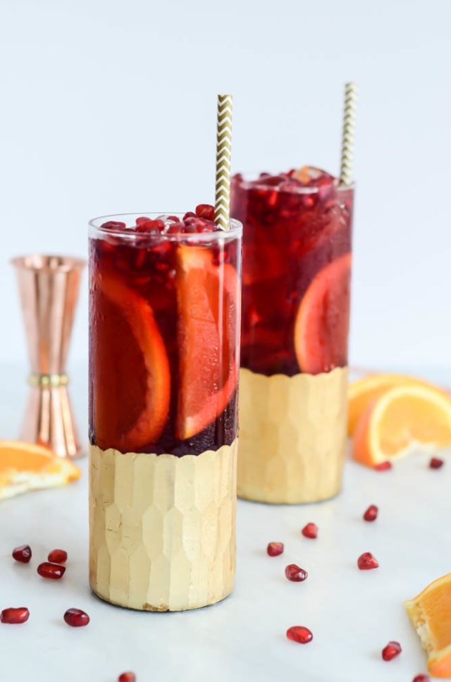 This Citrus, Pomegranate and Cherry Kombucha Punch is the perfect non-alcoholic batch drink to serve a crowd during the holidays.