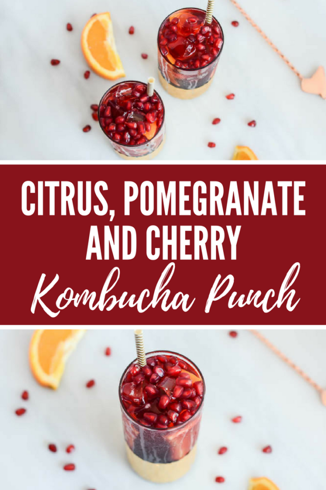 Citrus, Pomegranate and Cherry Kombucha Punch | CaliGirlCooking.com