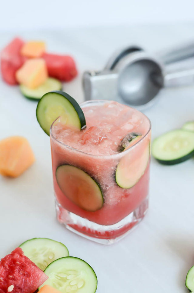 A Mixed Melon Cucumber Cooler is the perfect way to kick off a long, sunny weekend.