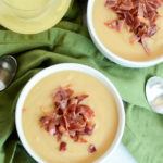 A couple of bowls of Super Easy Caramelized Onion and Potato Soup make the perfect dinner for cooler weather.