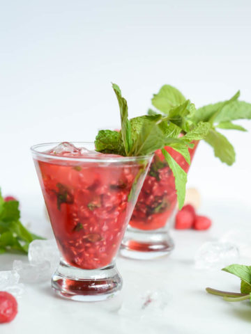 Virgin Raspberry Mojitos are a quick and easy, refreshing way to kick off the weekend.