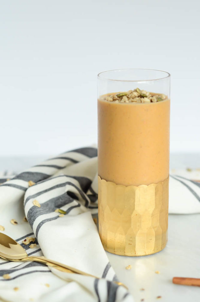 The Ultimate Pumpkin Pie Smoothie is the perfect healthy weekday breakfast for fall.