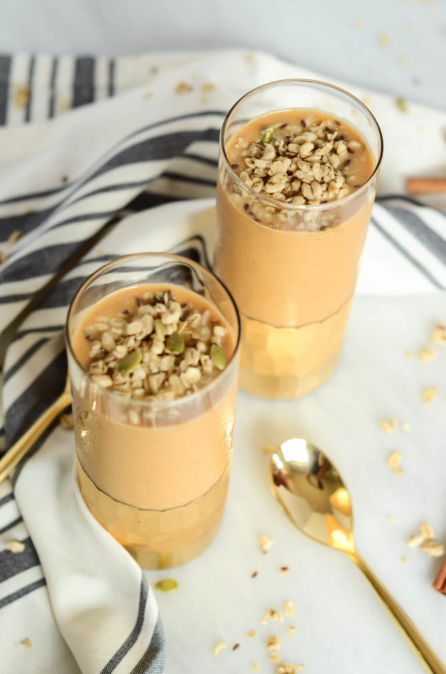 The Ultimate Pumpkin Pie Smoothie is filled with tons of healthy ingredients yet tastes just like dessert!