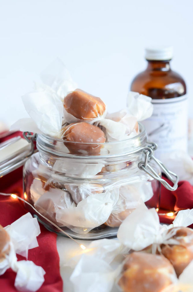 Homemade Caramel Covered Scotch Kisses are the perfect holiday gift.