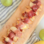 A tray of Prosciutto-Wrapped Pears with Creamy Blue Cheese ready to be devoured!