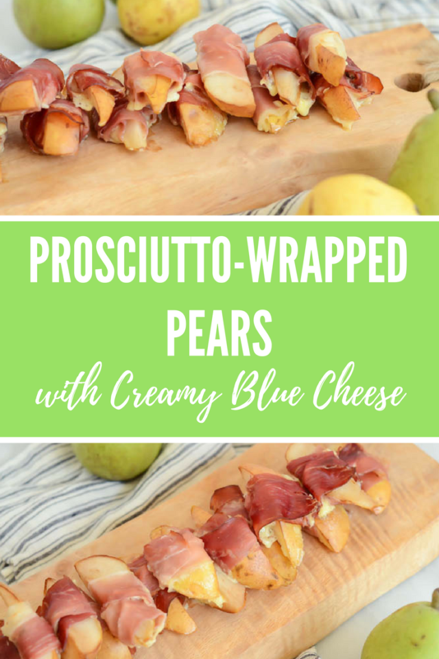 Prosciutto-Wrapped Pears with Creamy Blue Cheese | CaliGirlCooking.com