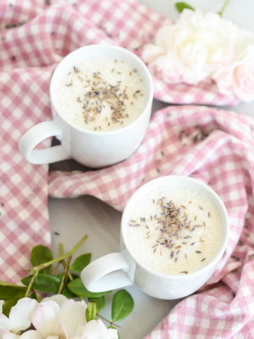 A mug of Sleepytime Lavender Milk is the perfect bedtime treat for a good night's sleep.