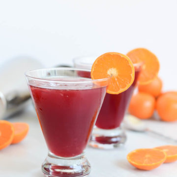 A Festive Cranberry Clementine Martini is the perfect easy cocktail to whip up all through the month of December!