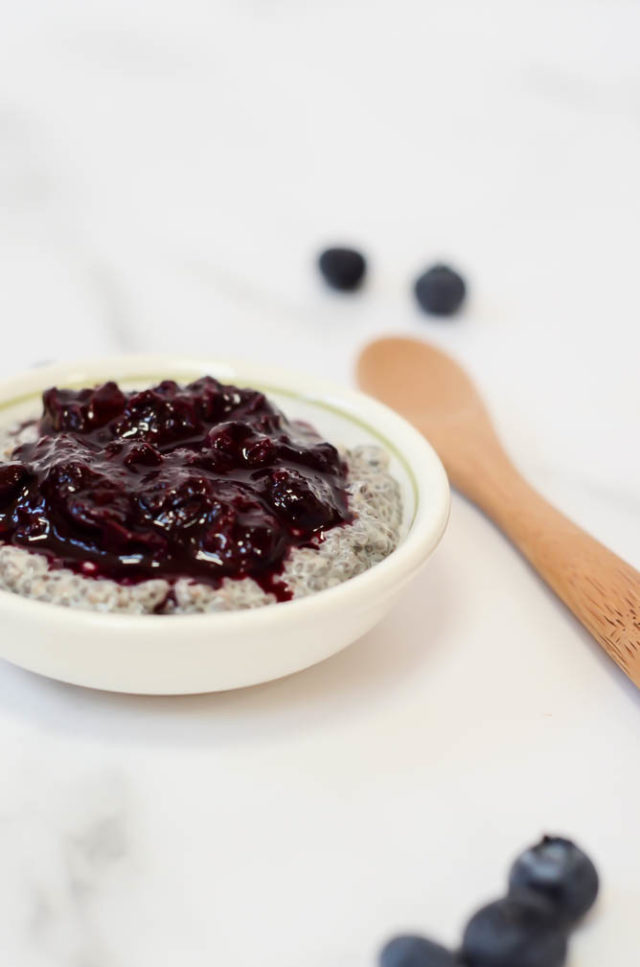 Oat Milk Chia Pudding with Blueberry Orange Compote | 10 Easy Make-Ahead Baby-Led Weaning Recipes on CaliGirlCooking.com