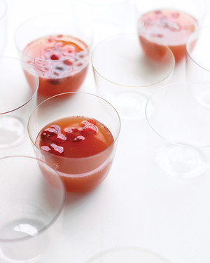 A few glasses of Apple Cider, Cranberry and Ginger Punch.