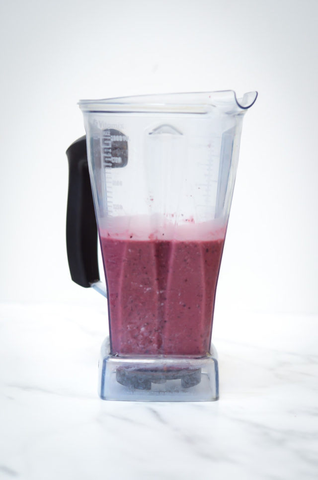 Red, White and Blueberry Blender all mixed up in a blender.